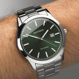 Sekonda Analogue Watch with Green Dial and Stainless Steel Bracelet 43mm SK1946