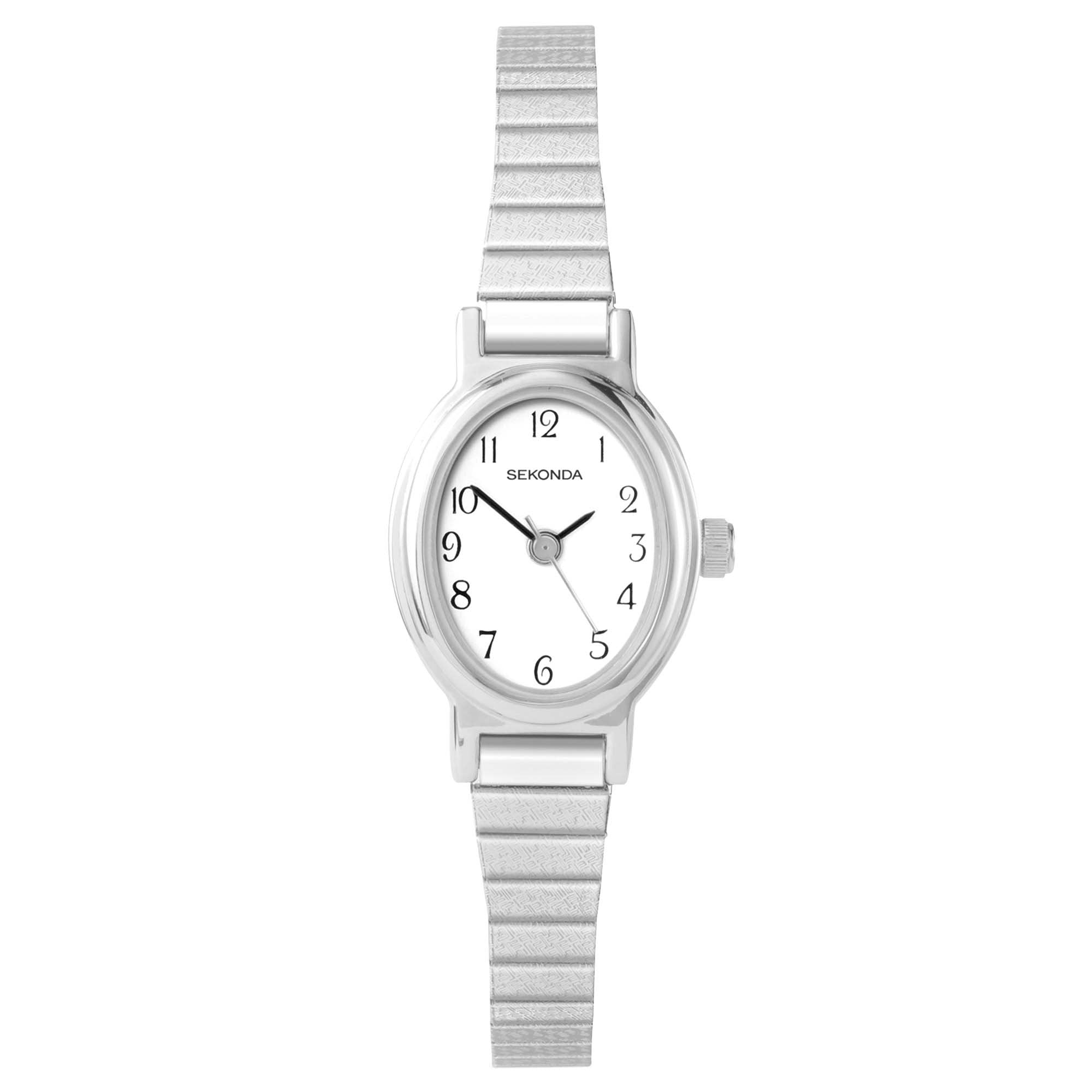 Sekonda Ladies Analogue Watch with White Dial and Silver Tone Bracelet 21mm SK2500