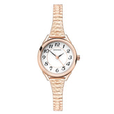 Sekonda Ladies Analogue Watch with White Dial and Rose Gold Tone Bracelet 26mm SK2639