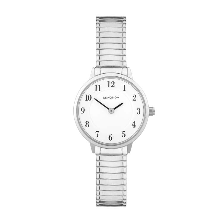 Sekonda Ladies Analogue Watch with White Dial and Silver Tone Bracelet 28mm SK30131
