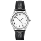 Sekonda Analogue Watch with White Dial and Black Leather Strap 37mm SK3621