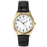 Sekonda Analogue Watch with White Dial and Black Leather Strap 38mm SK3623