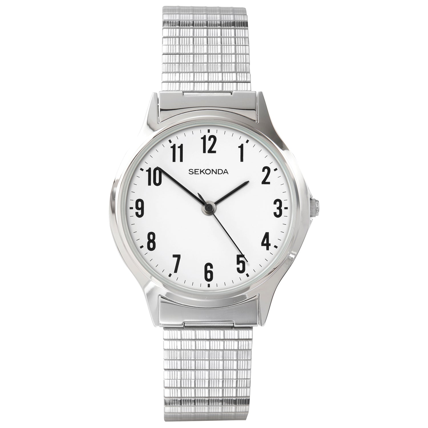 Sekonda Analogue Watch with White Dial and Silver Tone Bracelet 37mm SK3751
