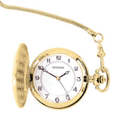 Sekonda Pocket Watch in Gold Tone with White Dial and Clip 42mm SK3799