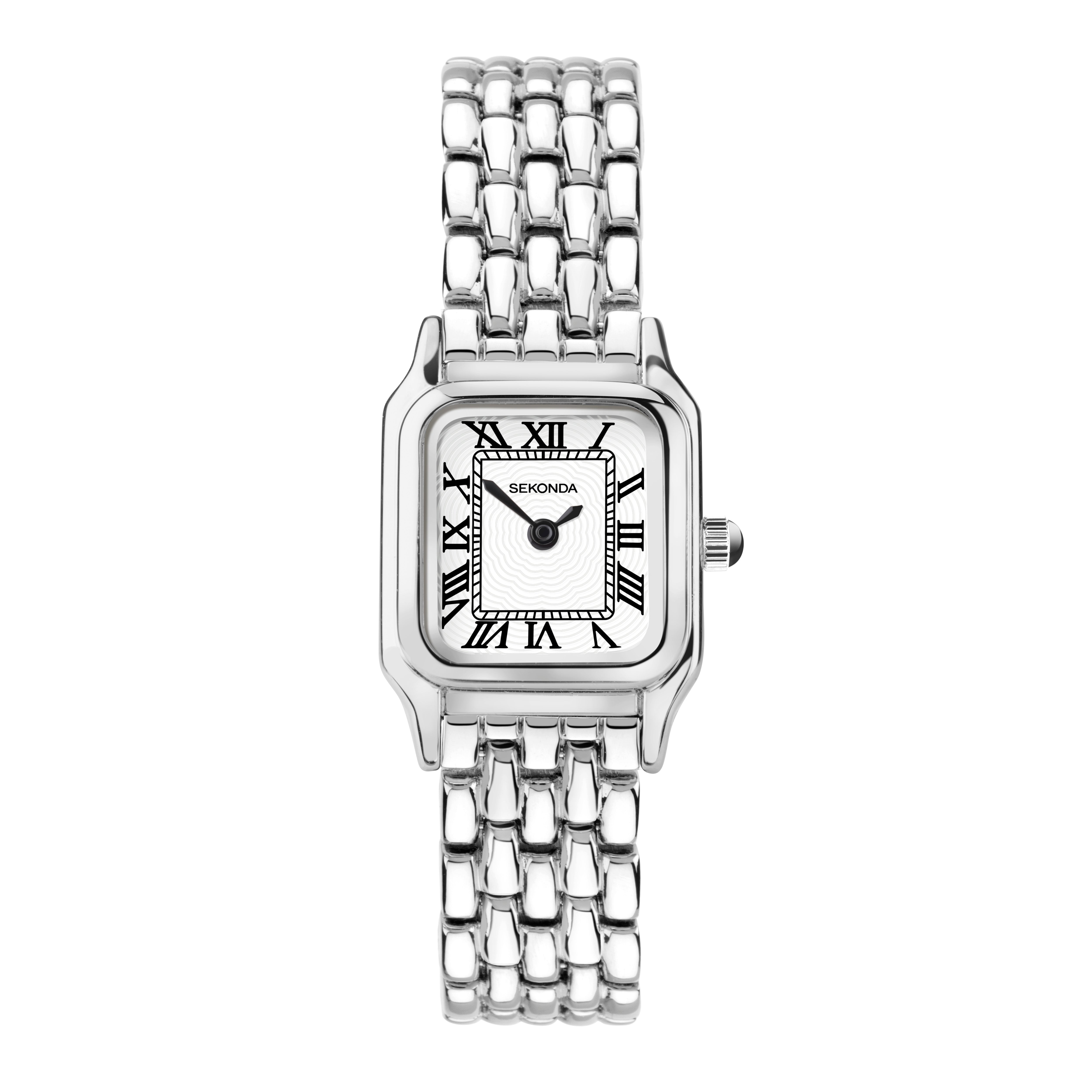 Sekonda Ladies Analogue Watch with White Dial and Silver Tone Bracelet 20mm SK40143