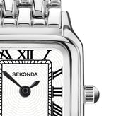 Sekonda Ladies Analogue Watch with White Dial and Silver Tone Bracelet 20mm SK40143