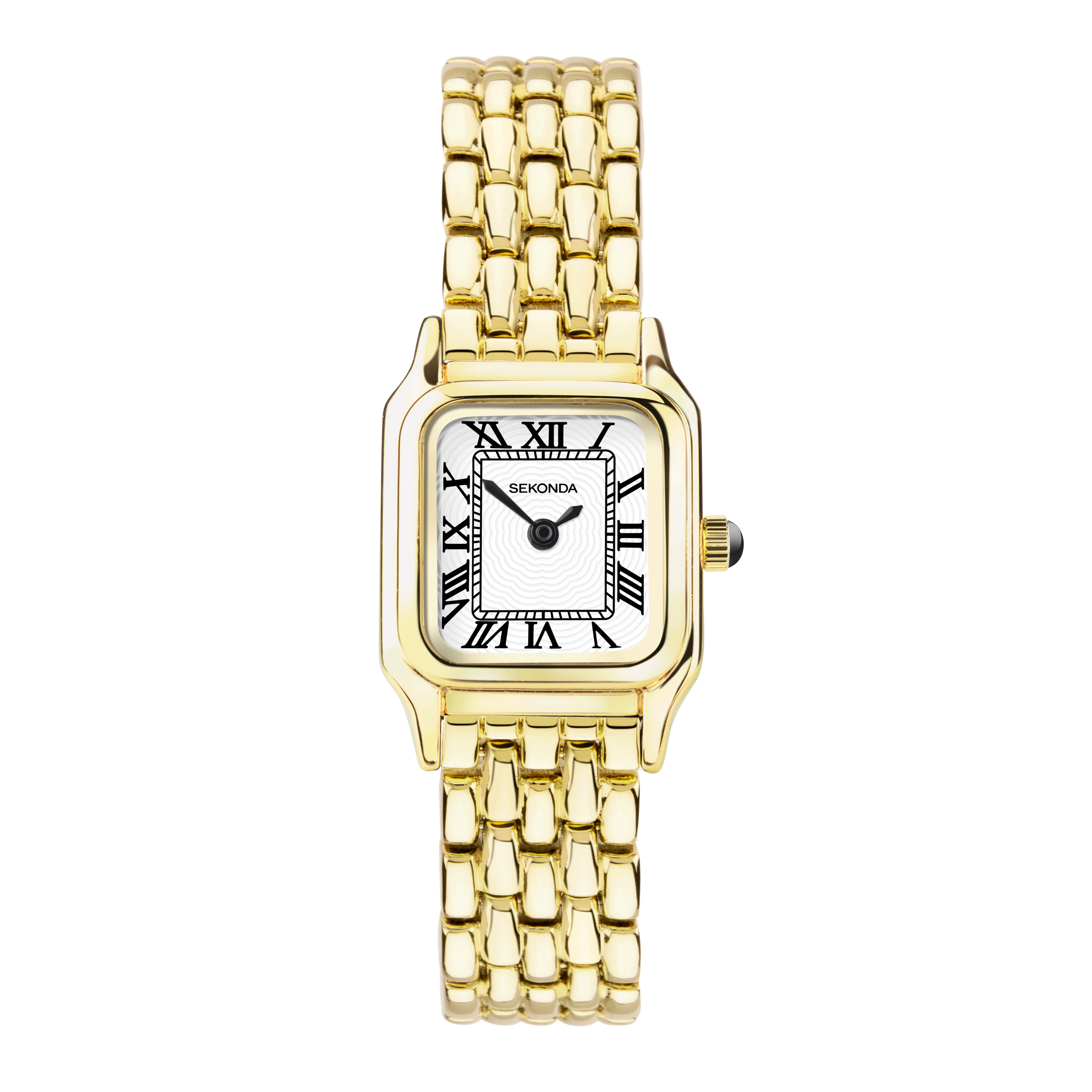 Sekonda Ladies Analogue Watch with White Dial and Gold Tone Bracelet 20mm SK40144