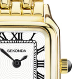 Sekonda Ladies Analogue Watch with White Dial and Gold Tone Bracelet 20mm SK40144