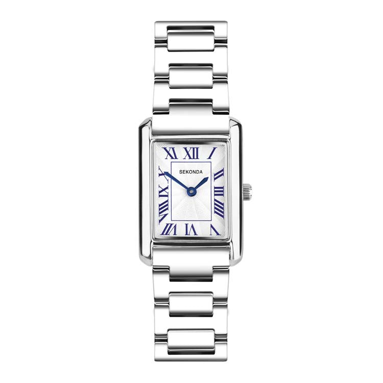 Sekonda Ladies Analogue Watch with White Dial and Silver Tone Bracelet 22mm SK40692