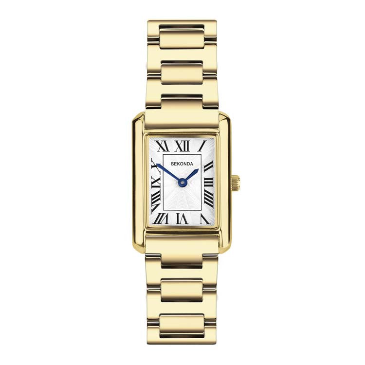 Sekonda Ladies Analogue Watch with White Dial in Gold Tone 22mm SK40694