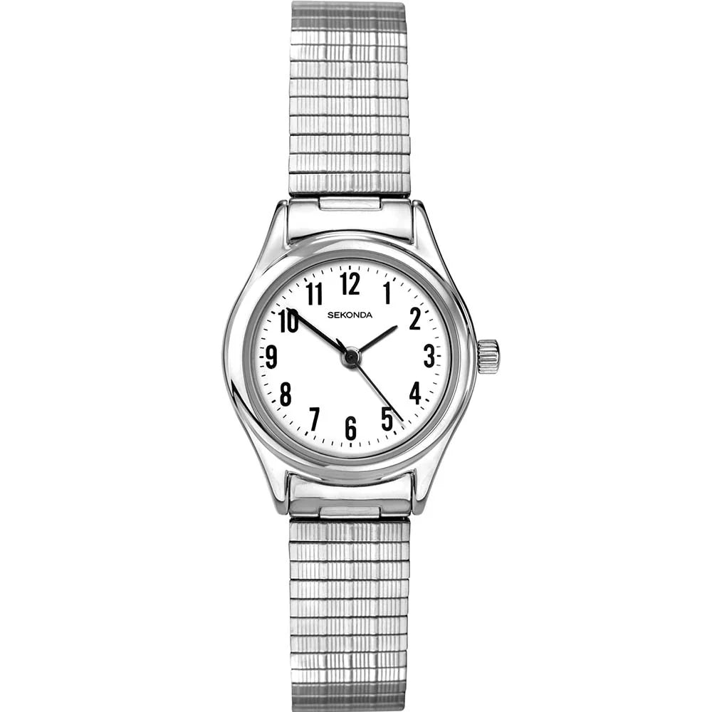 Sekonda Analogue Watch with White Dial and Silver Tone Bracelet 26mm SK4601