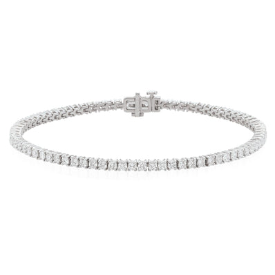 Celebration 9ct White Gold Round Brilliant Cut 3.00 Carat tw Lab Grown Diamond Bracelet