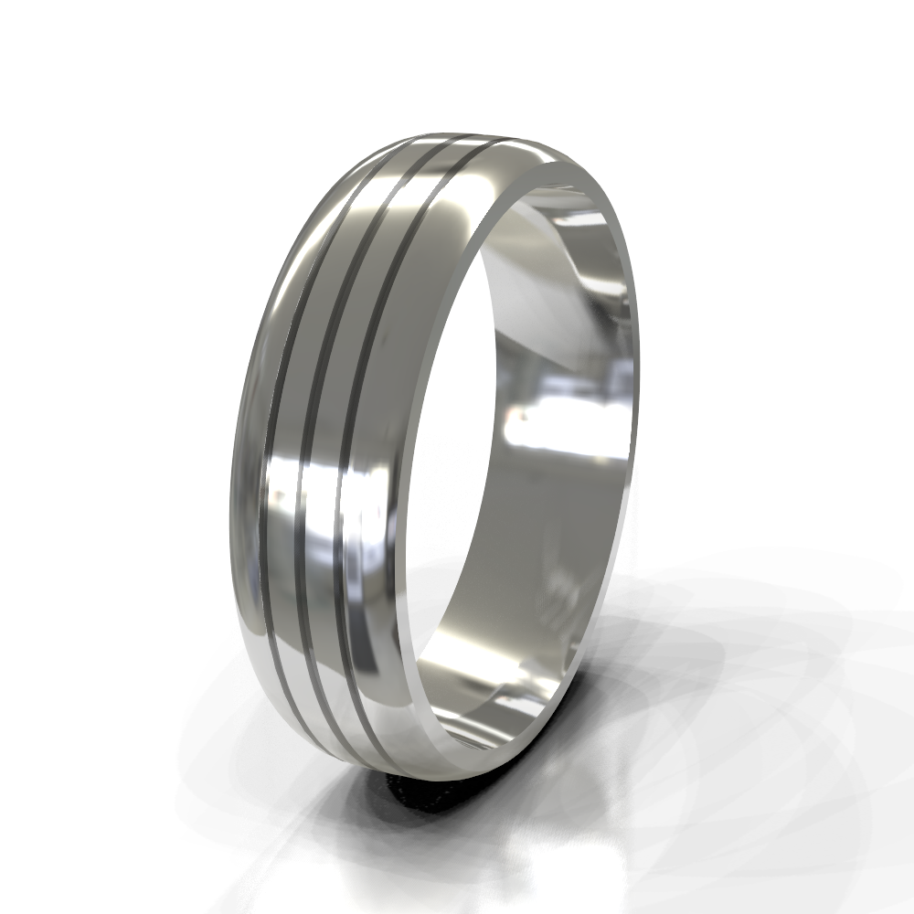 Silver 6.0mm Multi-Tone Band