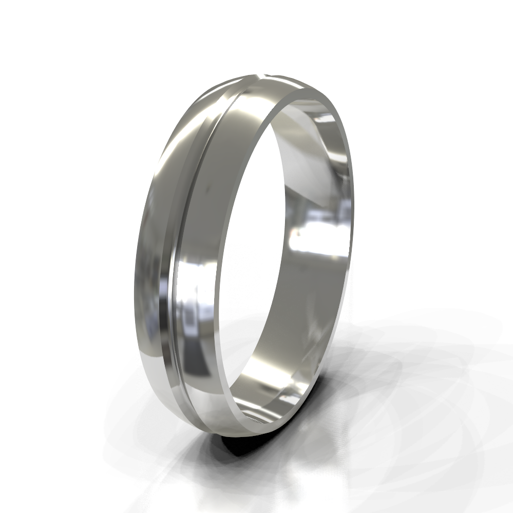 Silver 5.0mm Single Tone Band