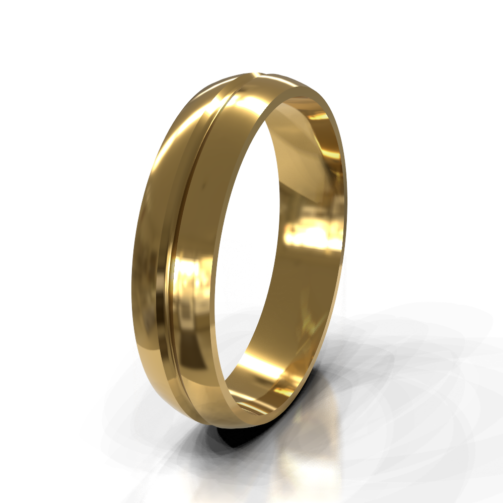 9ct Yellow Gold 5.0mm Single Tone Band