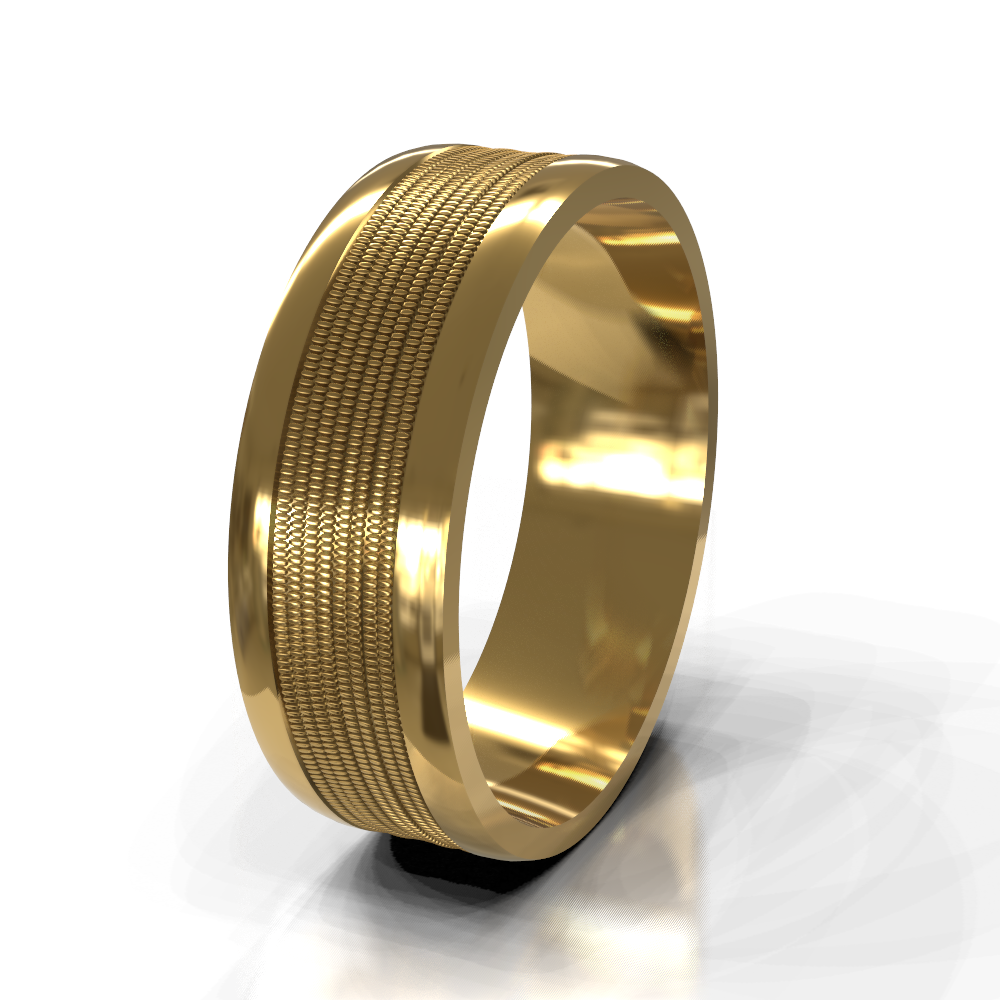 9ct Yellow Gold 7.0mm Single Tone Band
