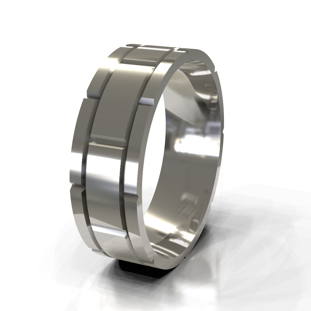 9ct White Gold 7.0mm Single Tone Band