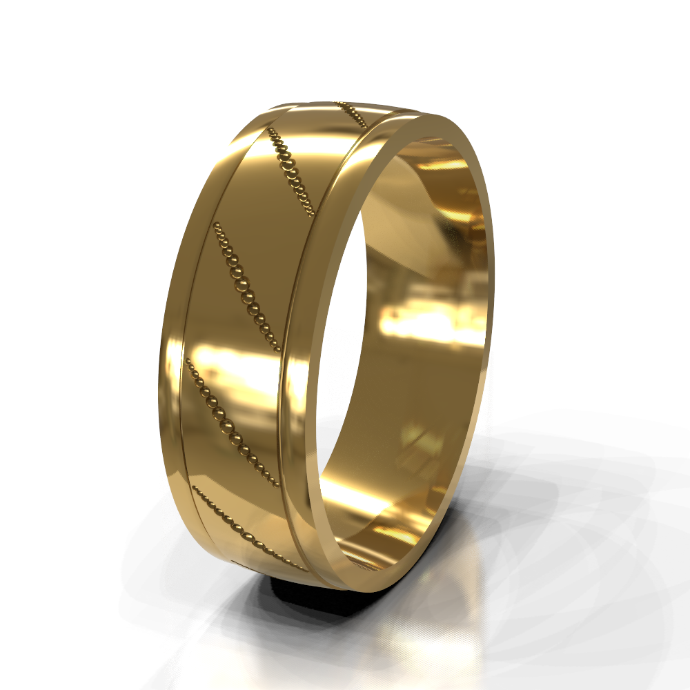 9ct Yellow Gold 7.0mm Single Tone Band