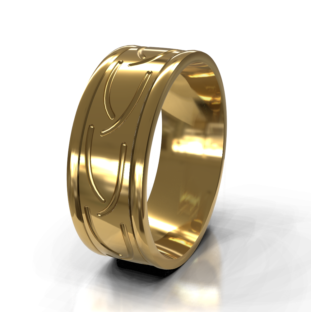 9ct Yellow Gold 8.0mm Single Tone Band