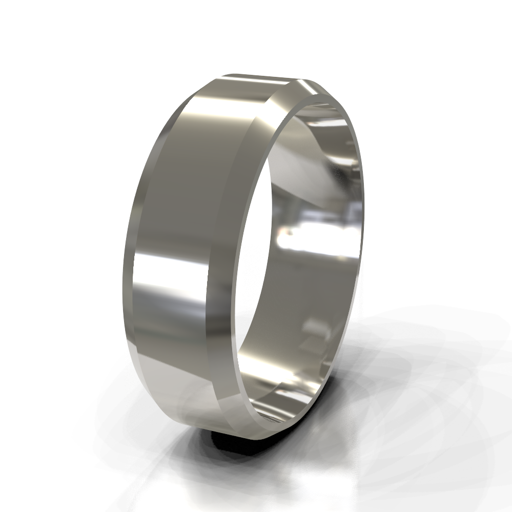 9ct White Gold 7.0mm Single Tone Band