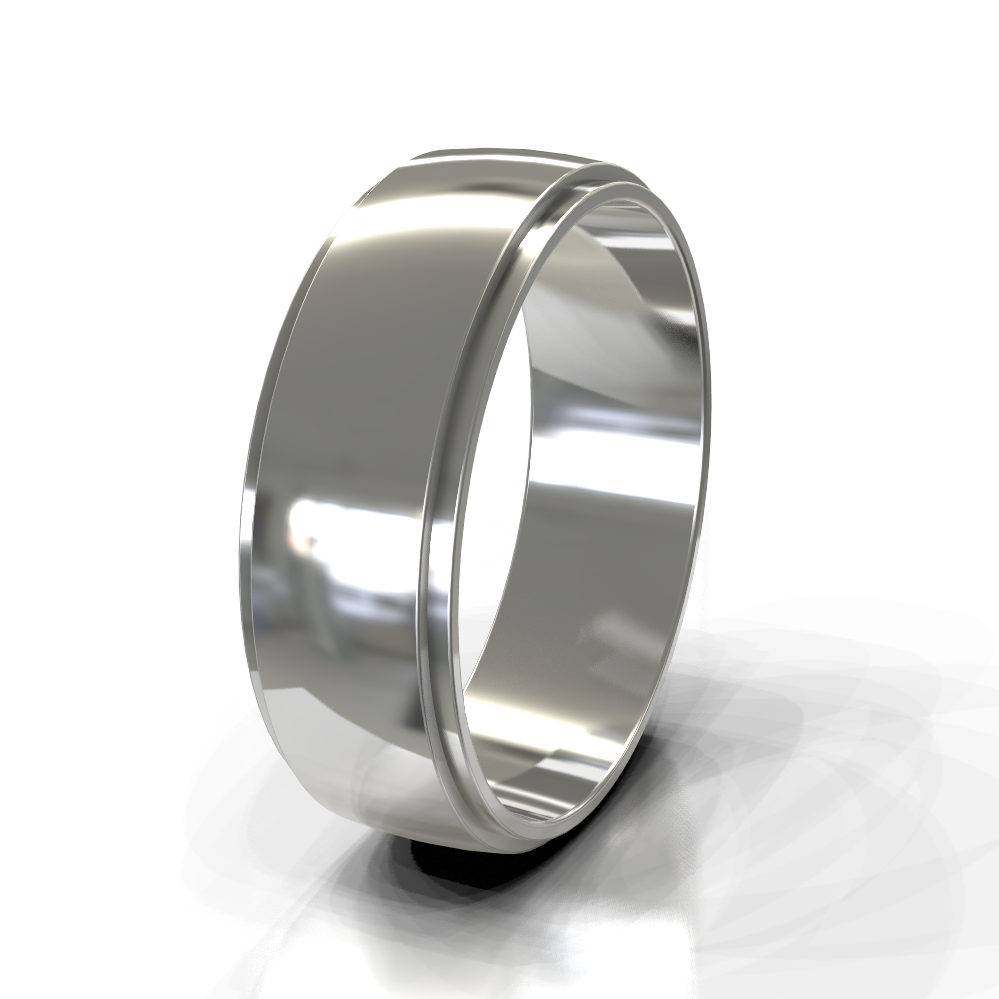 Silver 7.0mm Single Tone Band