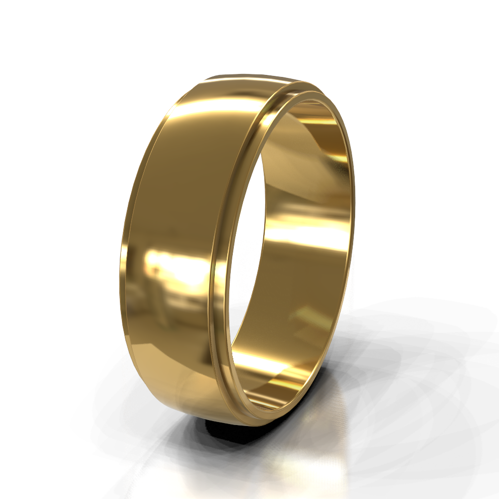 9ct Yellow Gold 7.0mm Single Tone Band