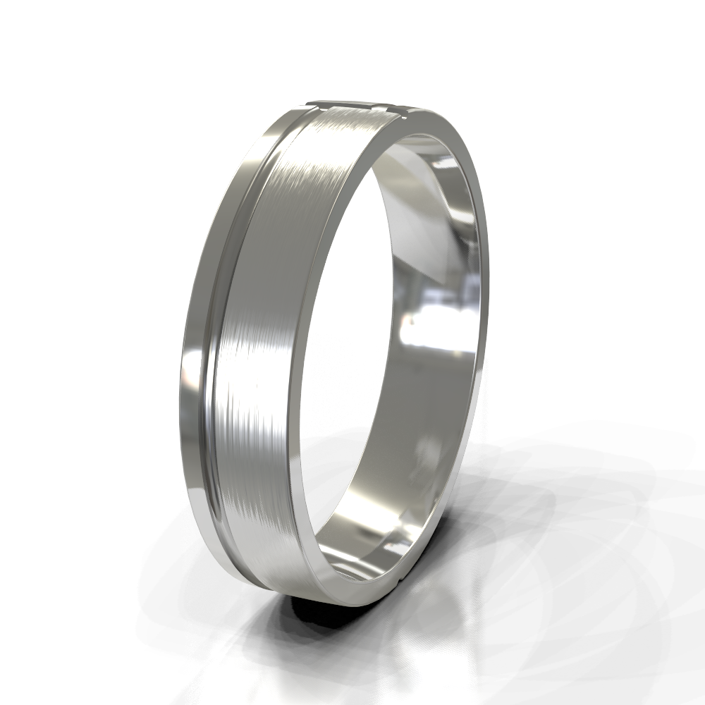 Silver 5.0mm Single Tone Band