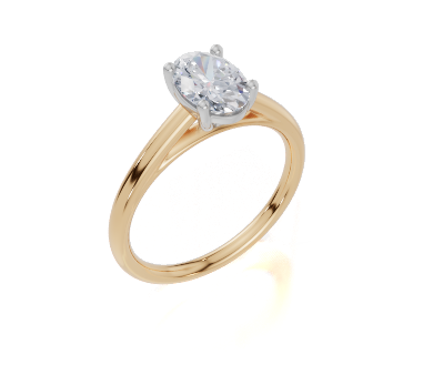 18ct Yellow Gold Oval Cut 1.00 Carat of Lab-Grown Diamond Ring