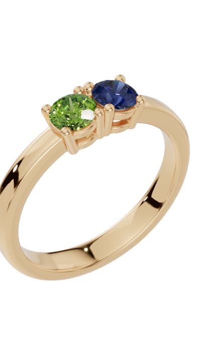 Personalised 2 Birthstones Rings
