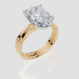 18ct Yellow Gold Oval Cut 4.00 Carat of Lab-Grown  Diamond Ring and 18ct Yellow Gold Lab-Grown Band