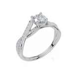 9ct White Gold Round Cut 0.74 Carat tw of  Diamonds Ring