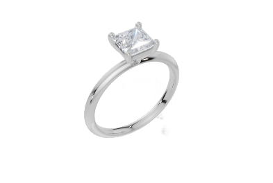 9ct White Gold Princess Cut 1.00 Carat of Lab-Grown Diamond Ring