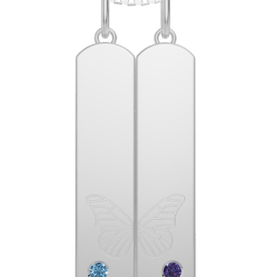 Personalised 2 Birthstones Pendants Set