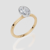 9ct Yellow Gold Oval Cut 1.00 Carat of Lab-Grown Diamond Ring