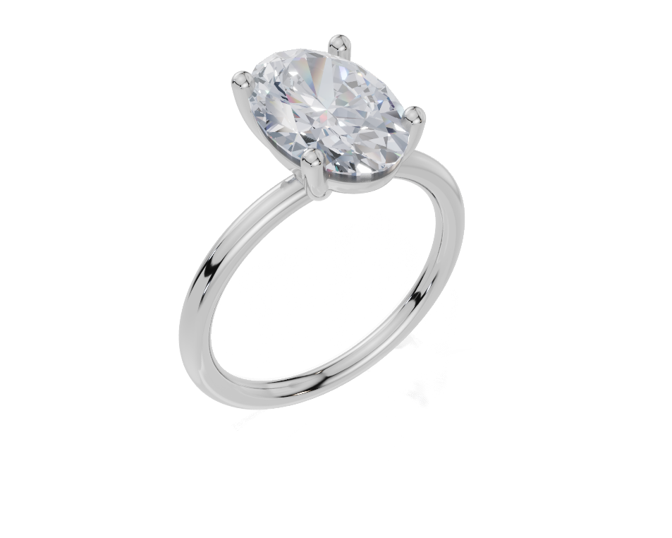 18ct White Gold Oval Cut 3.00 Carat of Lab-Grown Diamond Ring