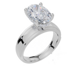 9ct White Gold Oval Cut 3.10 Carat tw of Lab-Grown Diamonds Ring