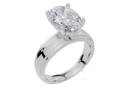 9ct White Gold Oval Cut 3.10 Carat tw of Lab-Grown Diamonds Ring
