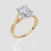 9ct Yellow Gold Oval Cut 2.09 Carat tw of Lab-Grown Diamonds Ring