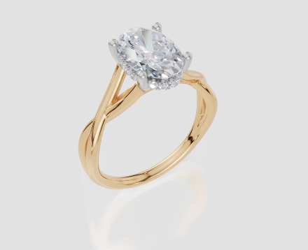 9ct Yellow Gold Oval Cut 2.09 Carat tw of Lab-Grown Diamonds Ring