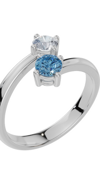 Personalised 2 Birthstones Ring