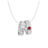 Personalised 2 Birthstones Ring Pendant Set