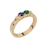 Personalised 2 Birthstones Ring