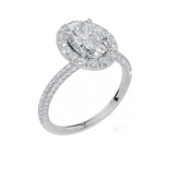 9ct White Gold Oval Cut 2.12 Carat tw of Lab-Grown Diamonds Ring
