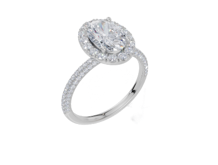 9ct White Gold Oval Cut 2.12 Carat tw of Lab-Grown Diamonds Ring