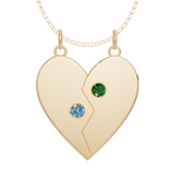 Personalised 2 Birthstones Break Pendant