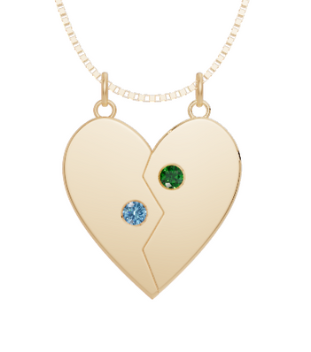 Personalised 2 Birthstones Break Pendant
