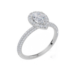 9ct White Gold Pear Cut 0.99 Carat tw of  Diamonds Ring
