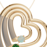 Personalised 3 Birthstones Multi Layered Heart Pendant
