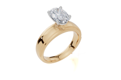 9ct Yellow Gold Oval Cut 1.50 Carat of Lab-Grown Diamond Ring