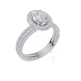 18ct White Gold Oval Cut 1.56 Carat tw of  Diamonds Ring and 18ct White Gold 0.36 Carat tw of   Diamonds Band